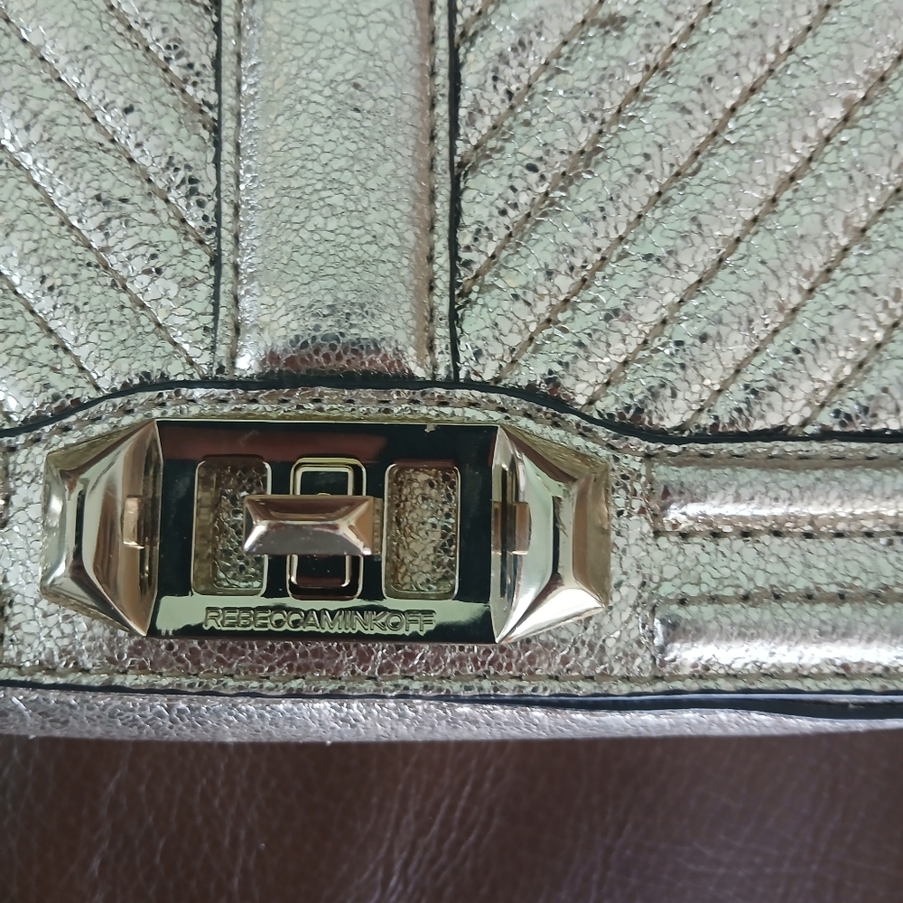 Rebecca Minkoff Gold Purse Shoulder Bag - Picture 6 of 10